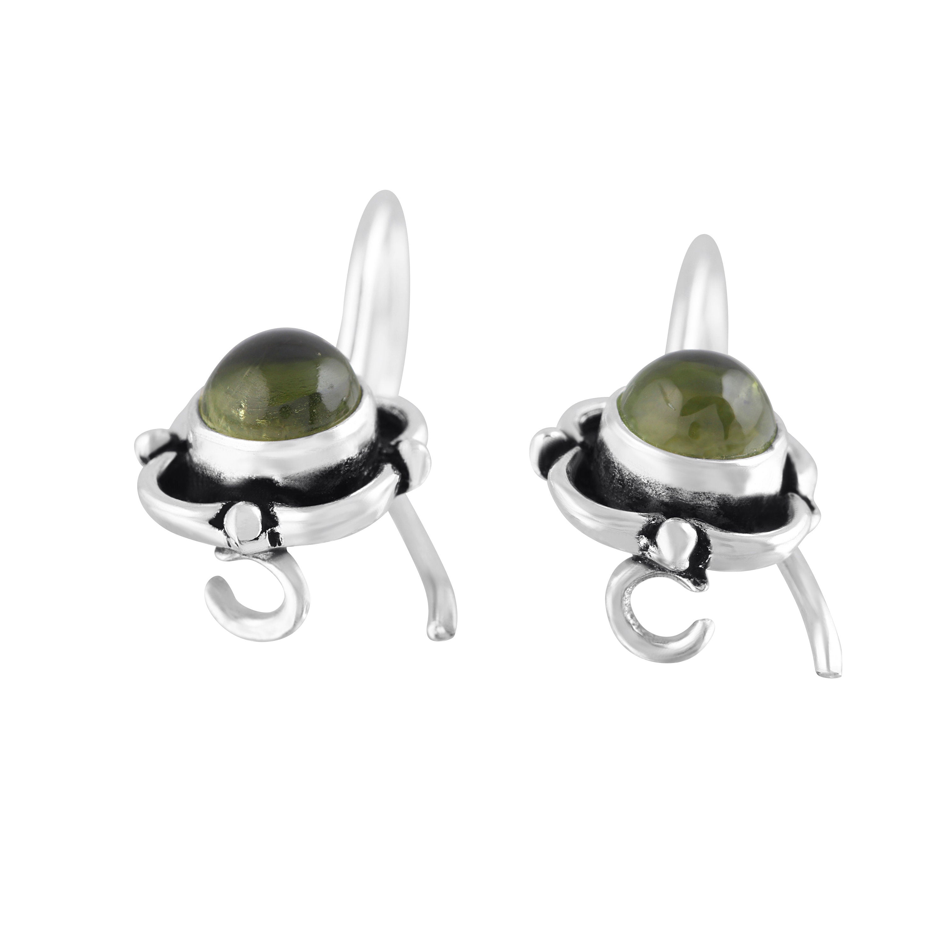18K Yellow Gold Plated 4.22 Carat Genuine Peridot and White Topaz .925  Sterling Silver Earrings | QE3332PWT-SS18KY | QuintessenceJewelry